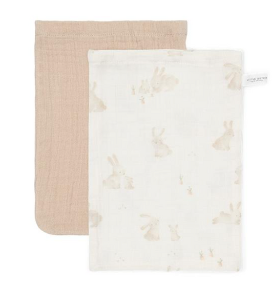 Washcloths set muslin Baby Bunny  Beige