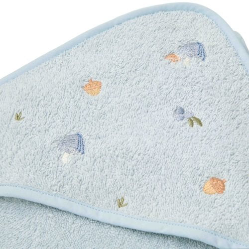 Embroidered Hooded Towel 75x75 cm | Blue