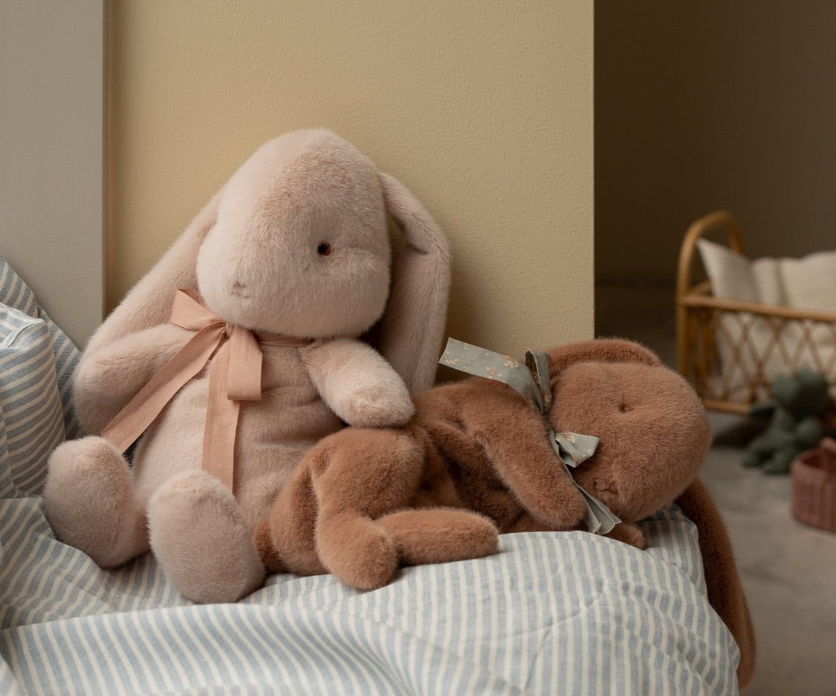 Sleeping bunny doll, small, light brown