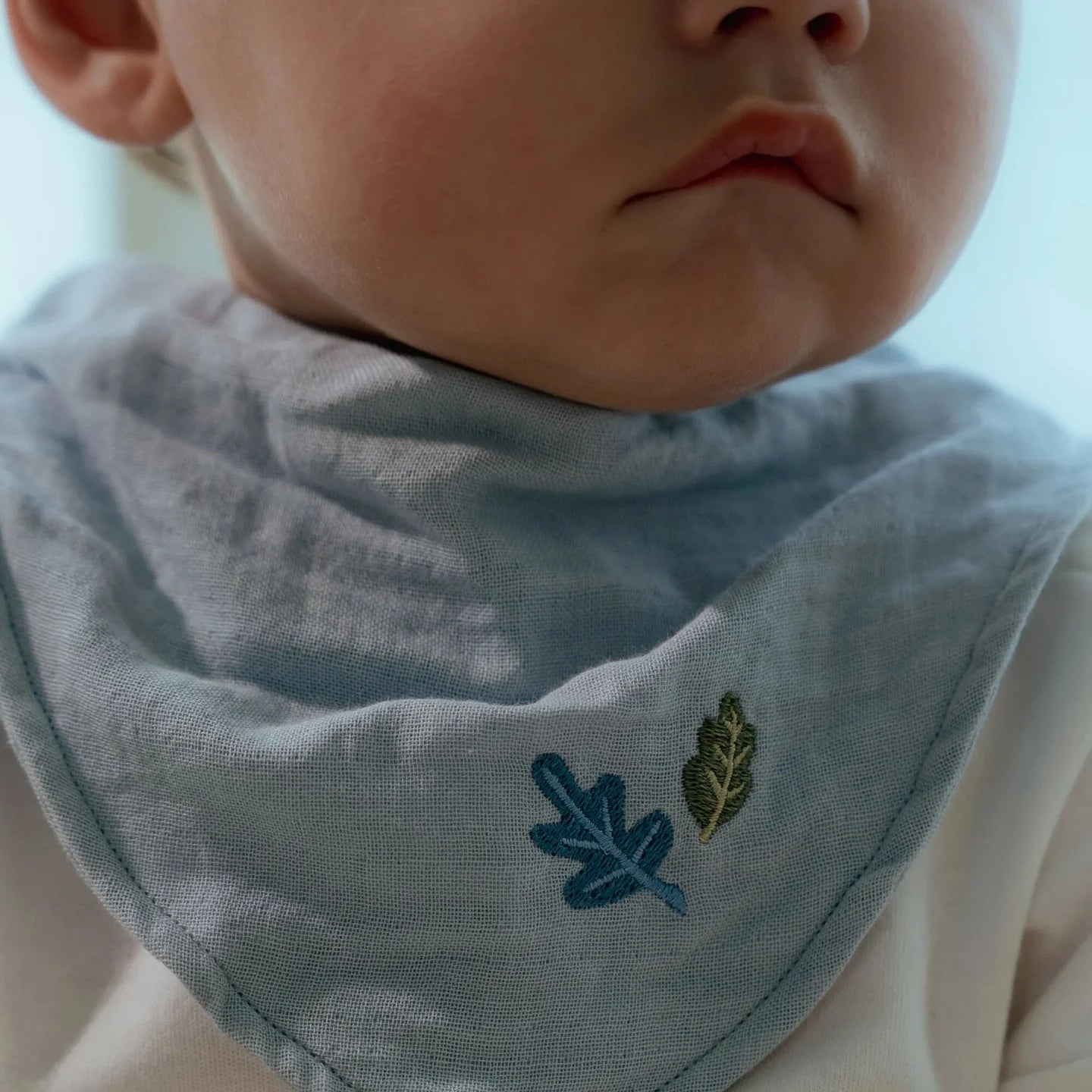 Set of 2 Bandana Bibs | Denim Blue