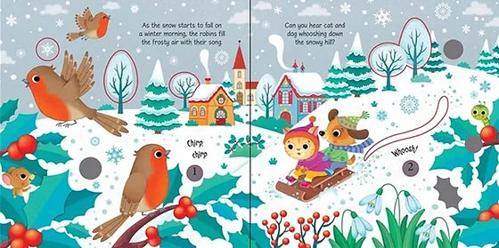 Sound book with peek holes - Winter