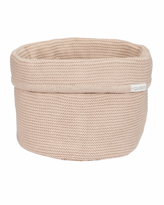 Knitted Storage Basket Round | Beige