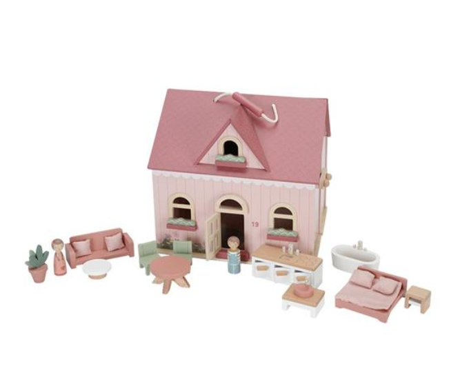 Wooden portable dollhouse