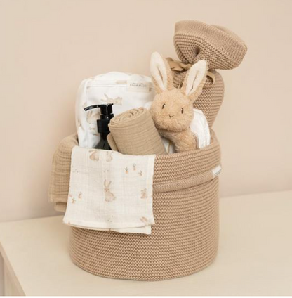 Knitted storage basket small Beige Little Dutch