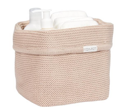 Knitted storage basket small Beige Little Dutch