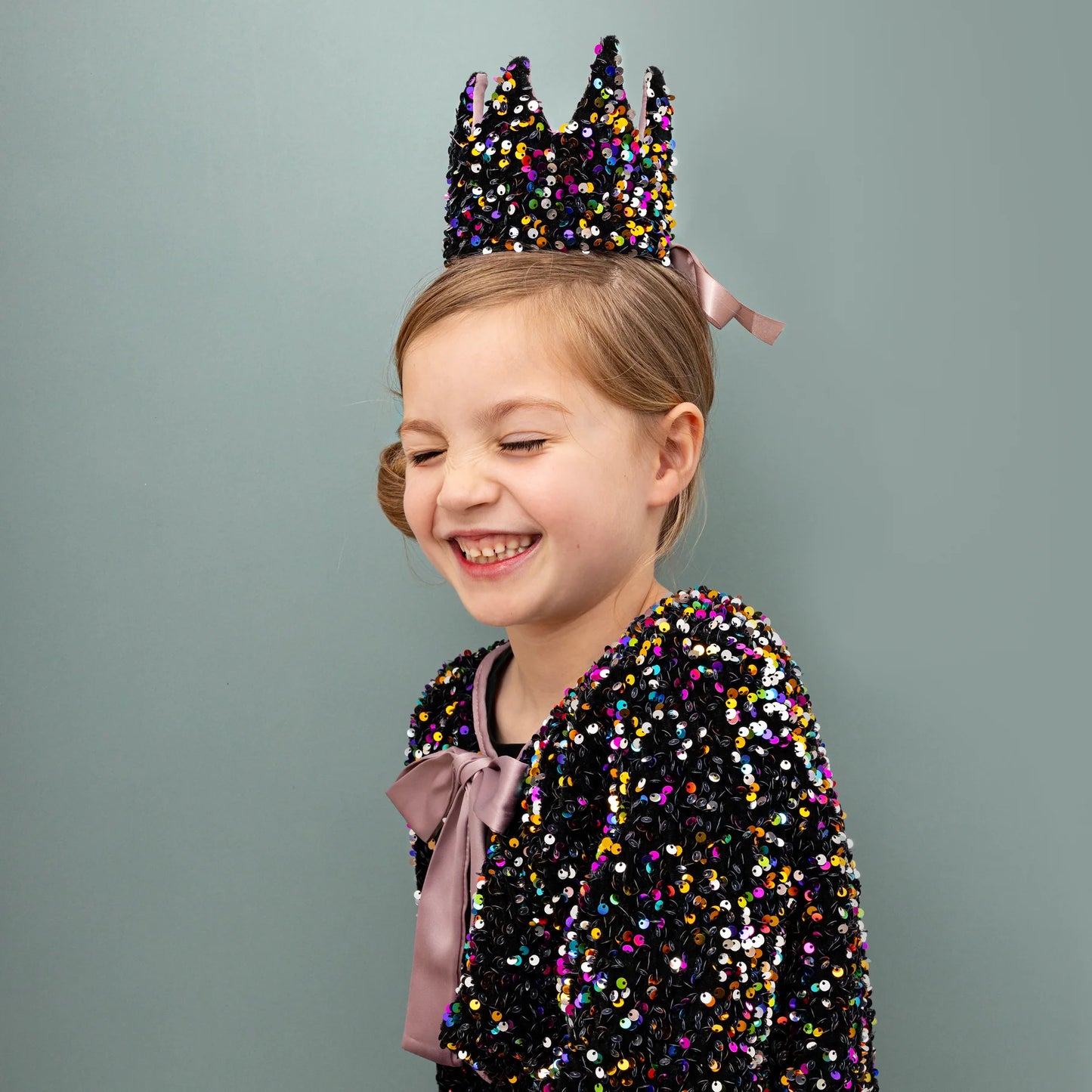 Rainbow dazzle sequin cape