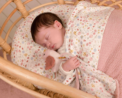 Flowers & Butterflies Cuddle Blanket With Bird