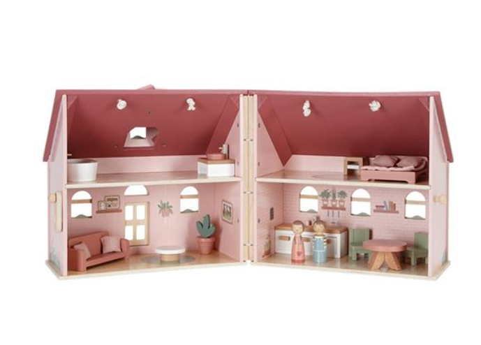 Wooden portable dollhouse