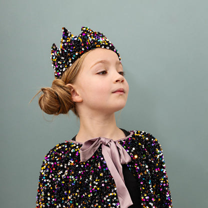 Rainbow dazzle sequin cape