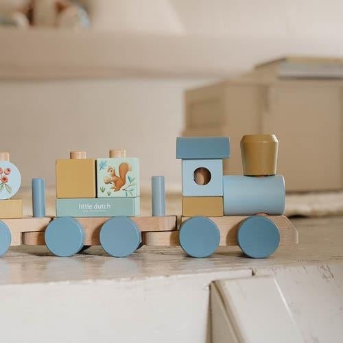 Wooden Block Train | Blue
