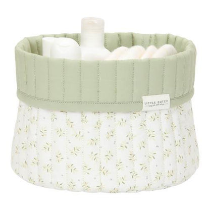 Quilted Storage Basket Small | Blueberry Leaves