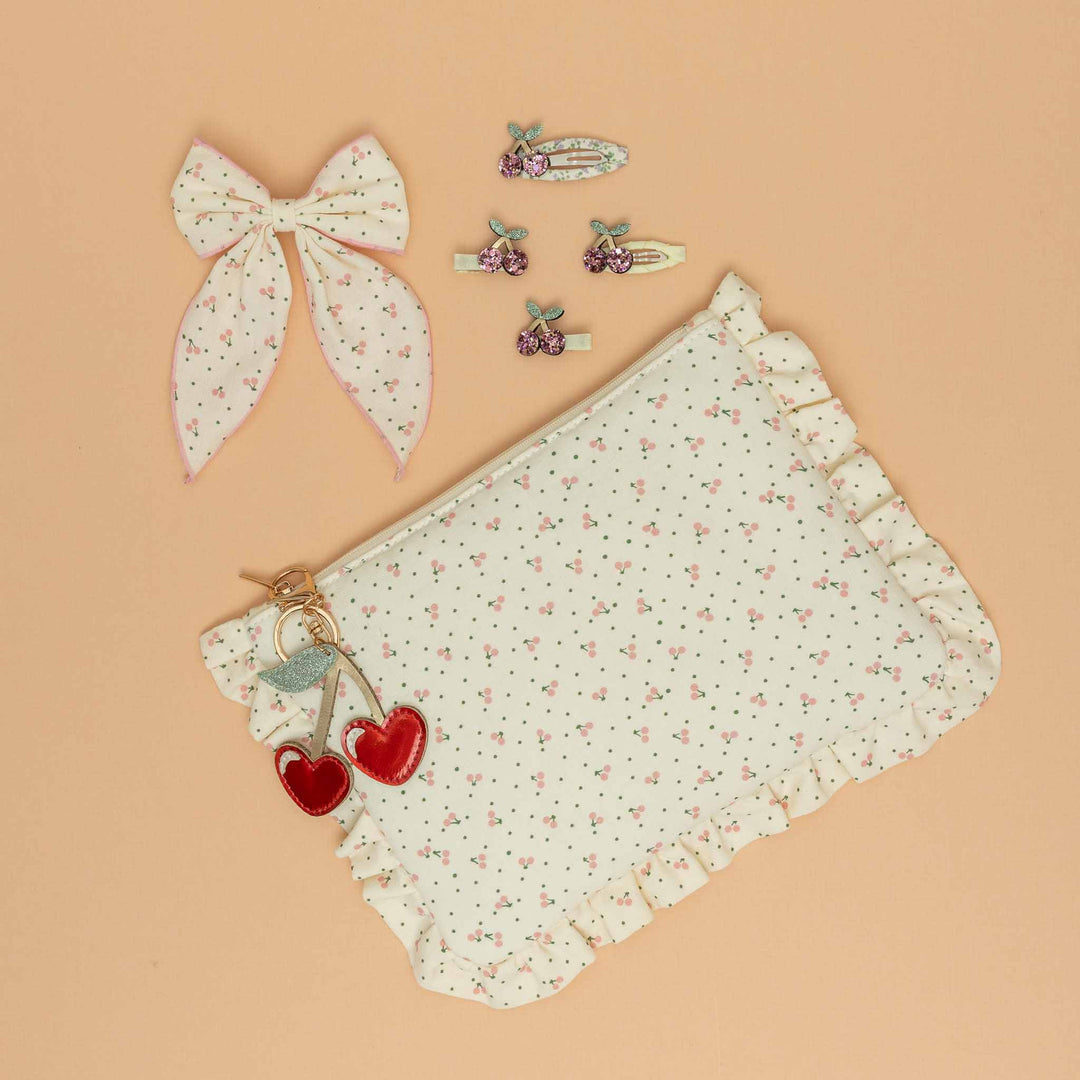 Cherry print bow