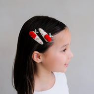 Pom Pom Cherries Hair Clips