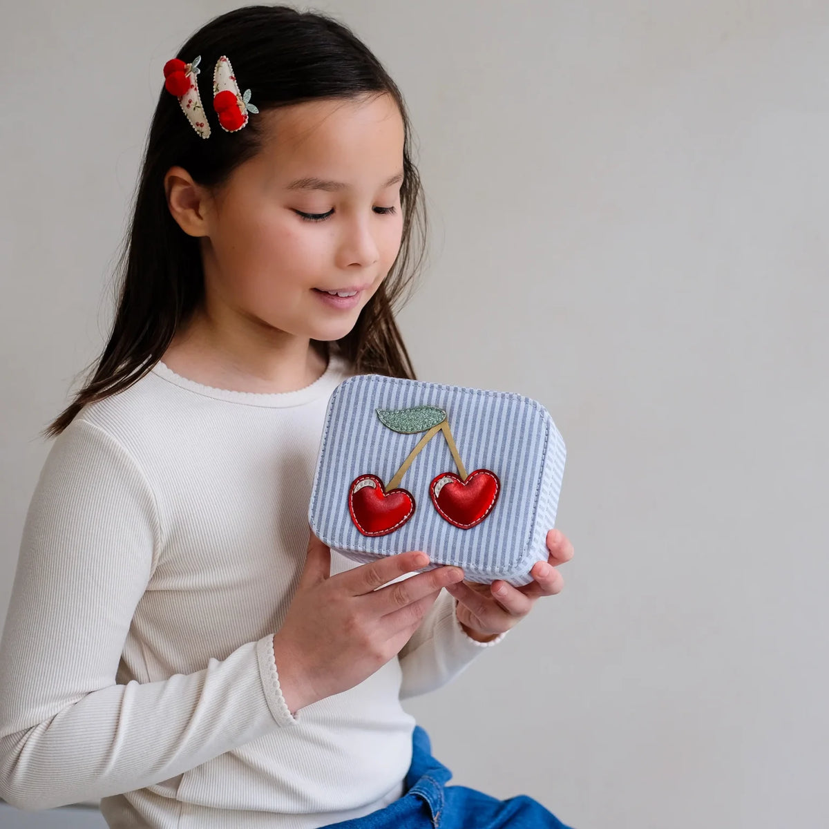 Pom Pom Cherries Hair Clips