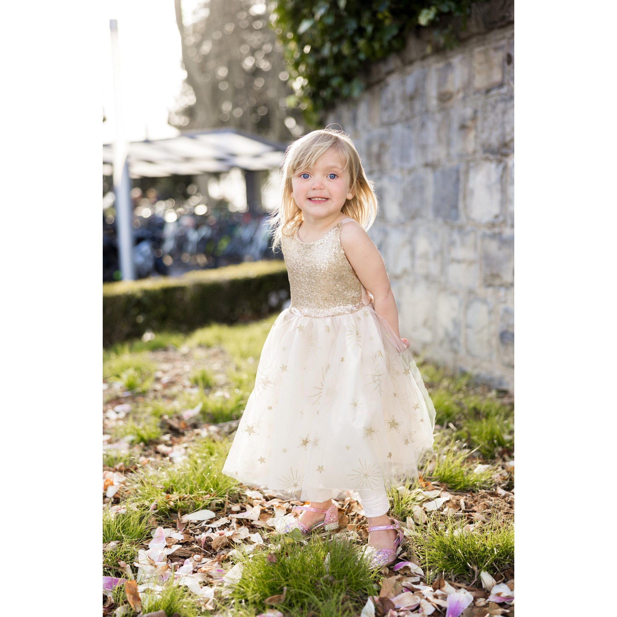 תחפושת 3-4- שמלת מסיבה מהודרת זהובה