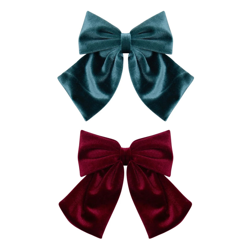 סיכות שיער עם פפיוני קטיפה