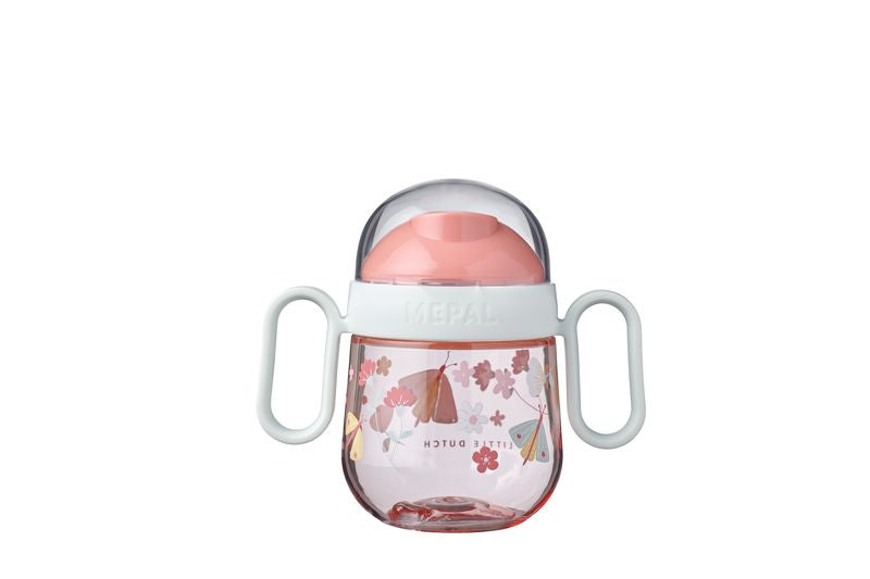 A spill-proof sippy cup – flowers and butterflies