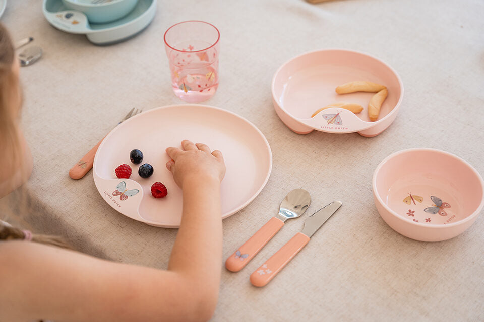 צלחת ילדים של Little Dutch בקוטר 22 ס"מ | פרחים ופרפרים