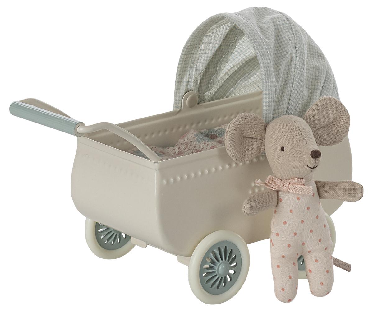 Baby stroller toy with mouse – mint