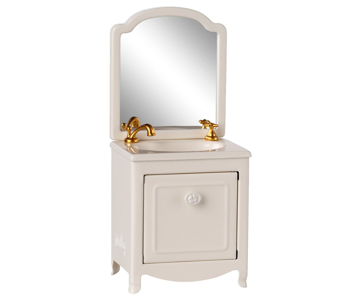 Toy sink dresser, mouse – off white