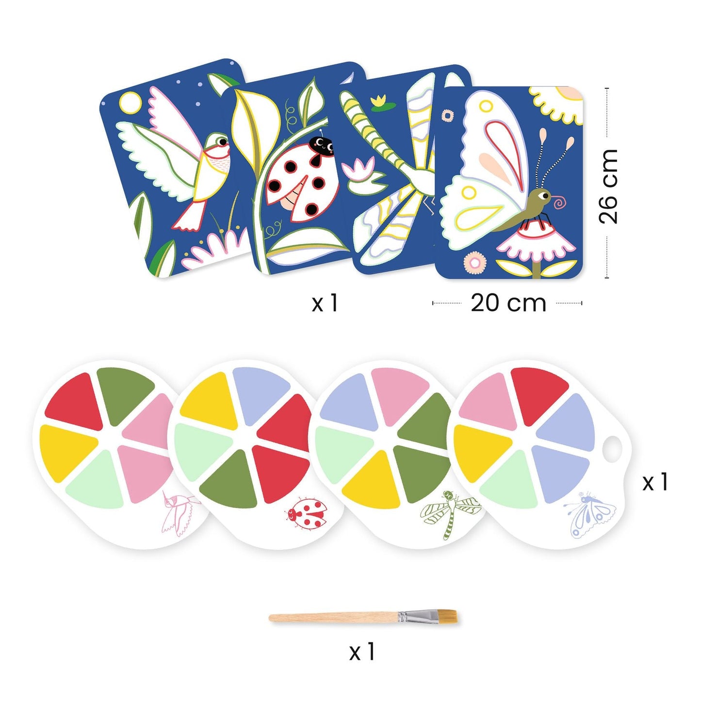 יצירה - צבעי מים, מעופפים קטנים