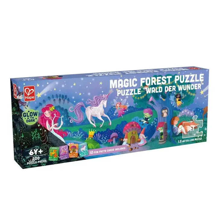 פאזל יער הקסם של Hape, 200 חלקים, פאזל ענק וצבעוני ארוך