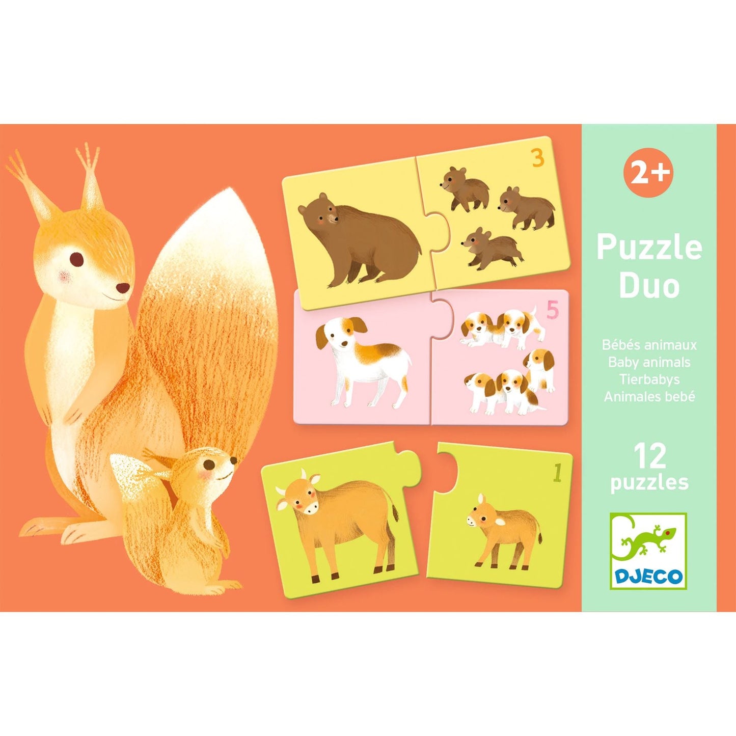 Duo Puzzle - Parents and Children with Numbers