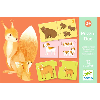 Duo Puzzle - Parents and Children with Numbers
