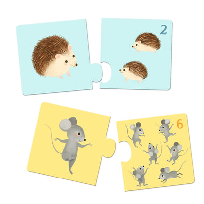 Duo Puzzle - Parents and Children with Numbers