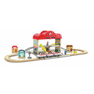Portable Train Station! (40 pieces) by Hape