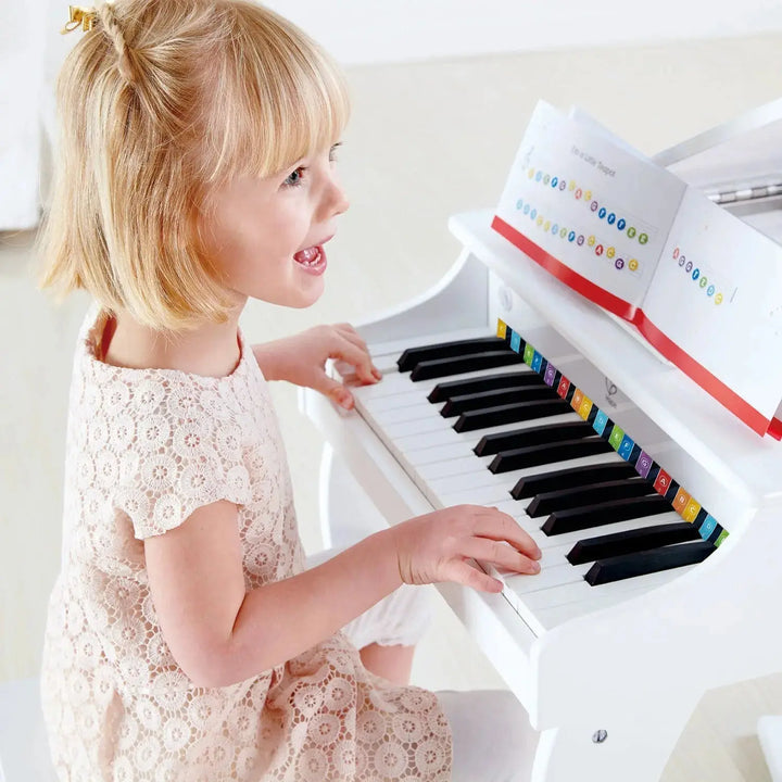 Hape Deluxe White Grand Piano Thirty Key Piano Toy