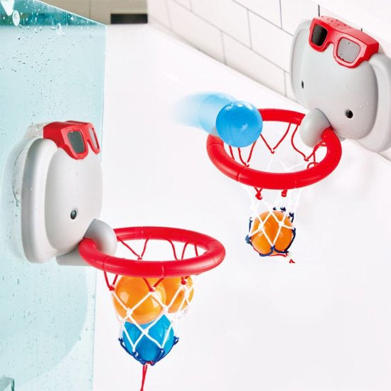 כדורסל אמבט מבית Hape - פיל - סל בדמות פיל חמוד, להדביקה לקיר חדר האמבטיה