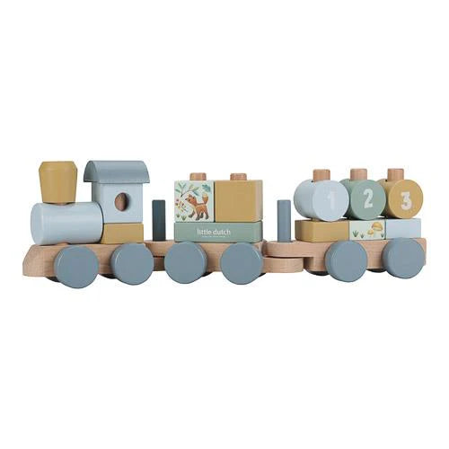 Wooden Block Train | Blue