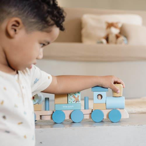 Wooden Block Train | Blue