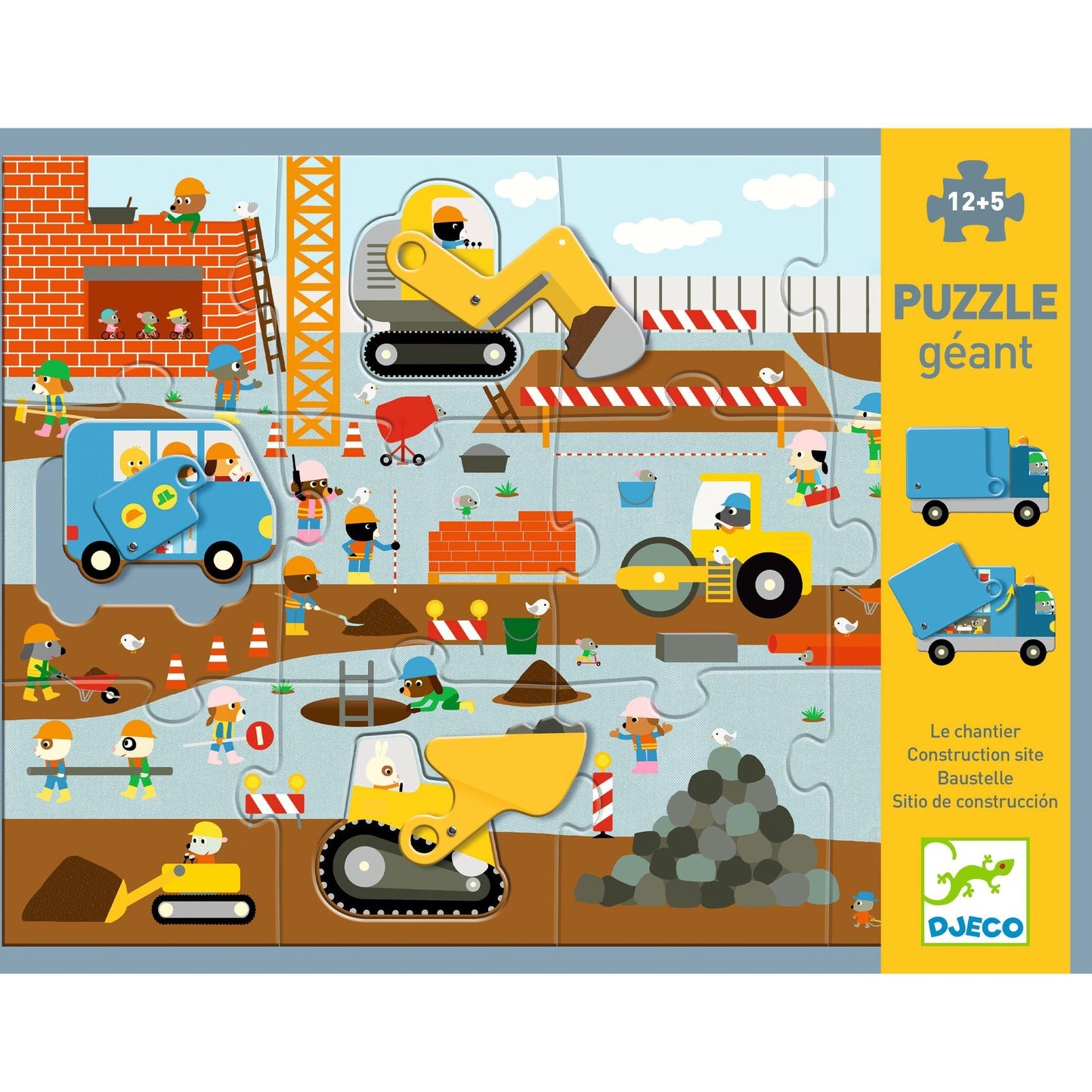 Floor puzzle 12+5 - Construction site
