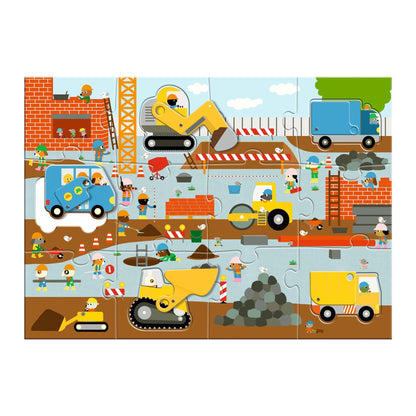 Floor puzzle 12+5 - Construction site
