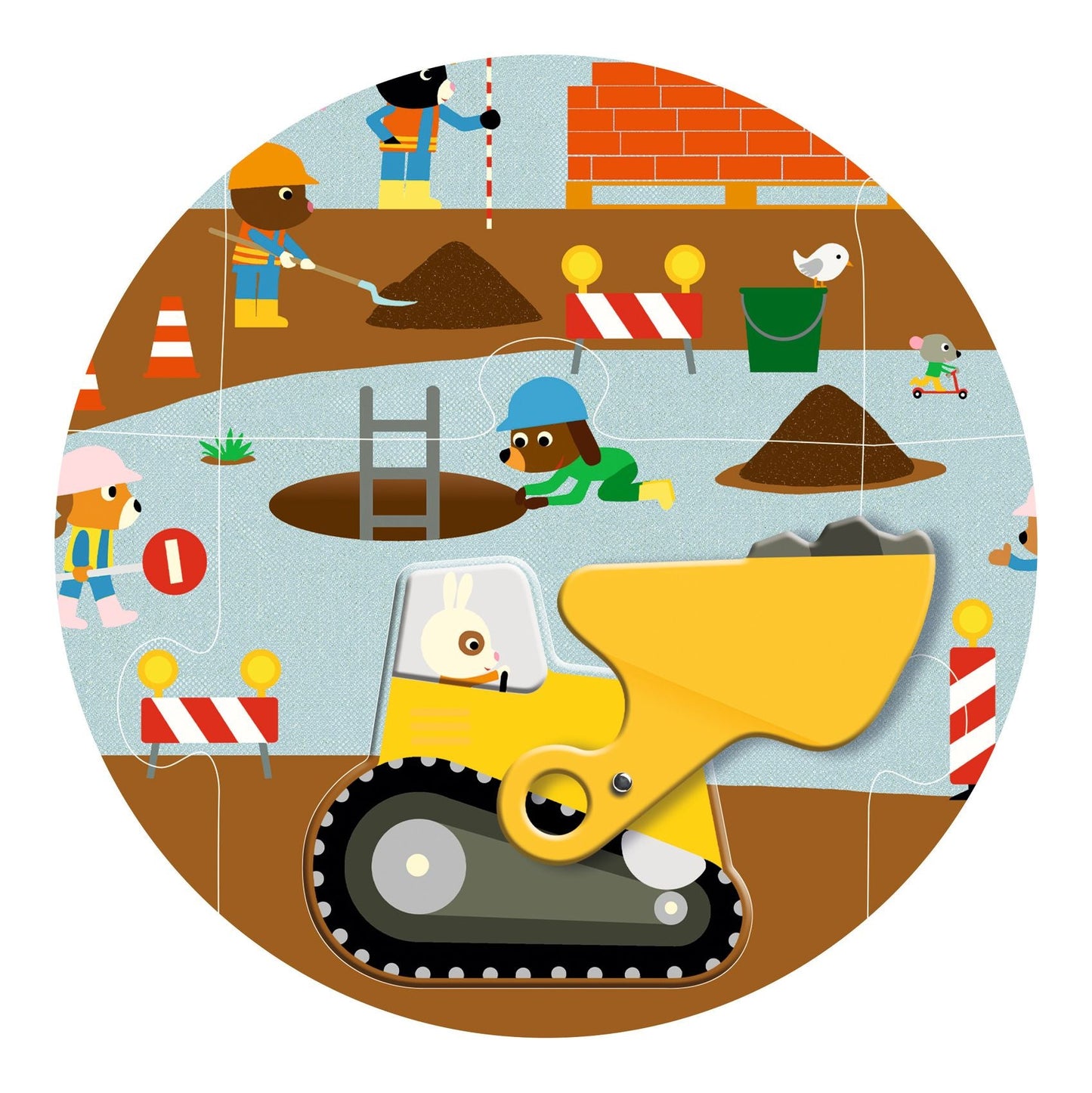Floor puzzle 12+5 - Construction site