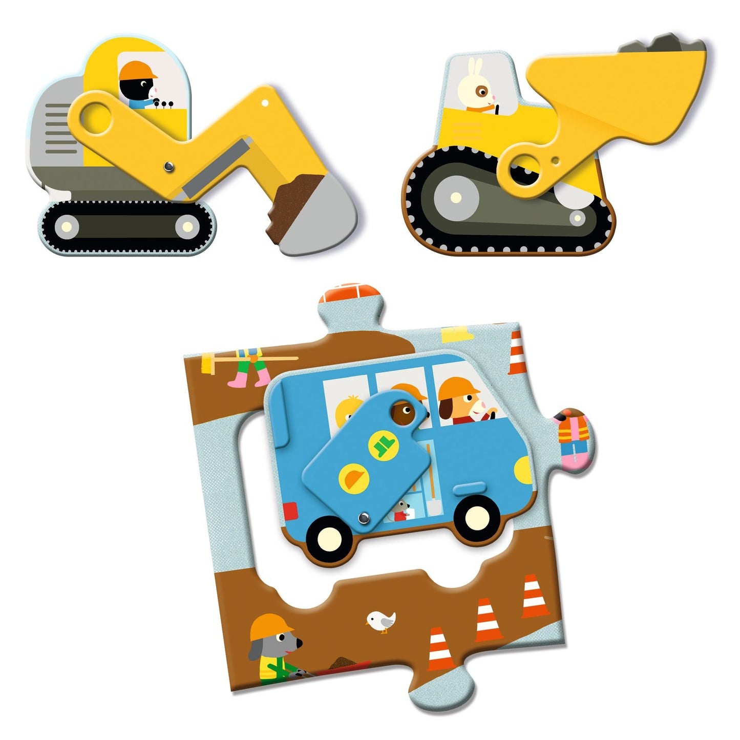 Floor puzzle 12+5 - Construction site