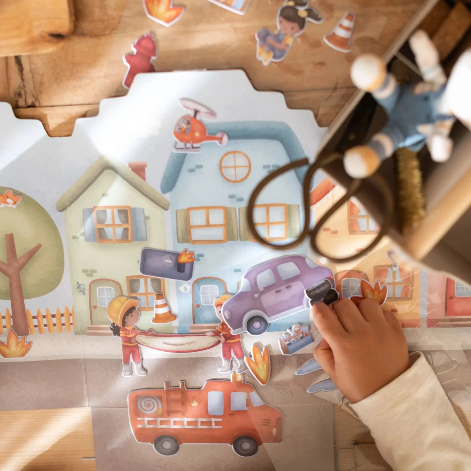 Reusable Stickers Set - Fire Station