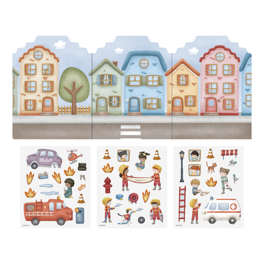 Reusable Stickers Set - Fire Station
