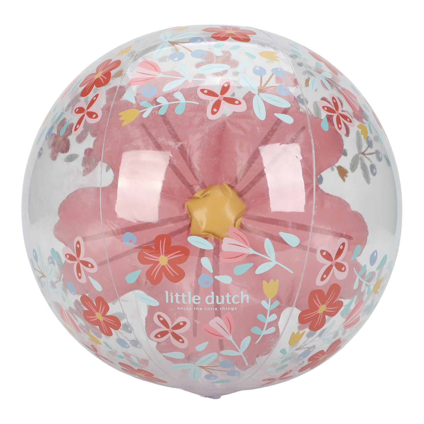 Beach Ball 3D Figure Pink Flowers