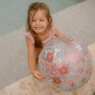 Beach Ball 3D Figure Pink Flowers