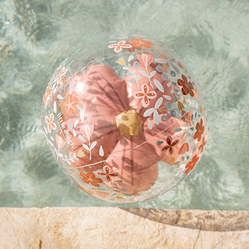 Beach Ball 3D Figure Pink Flowers
