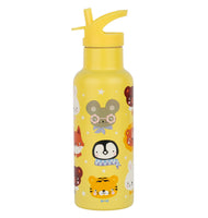 XL Thermal Drinking Bottle - Yellow Animals