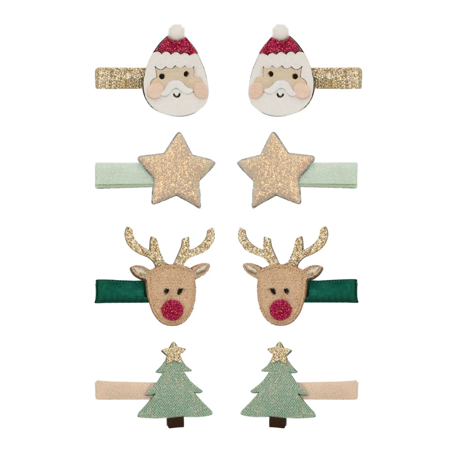 Santa & Rudolph Mini Hair Clips