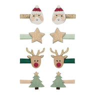 Santa & Rudolph Mini Hair Clips