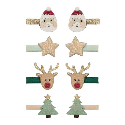 Santa & Rudolph Mini Hair Clips
