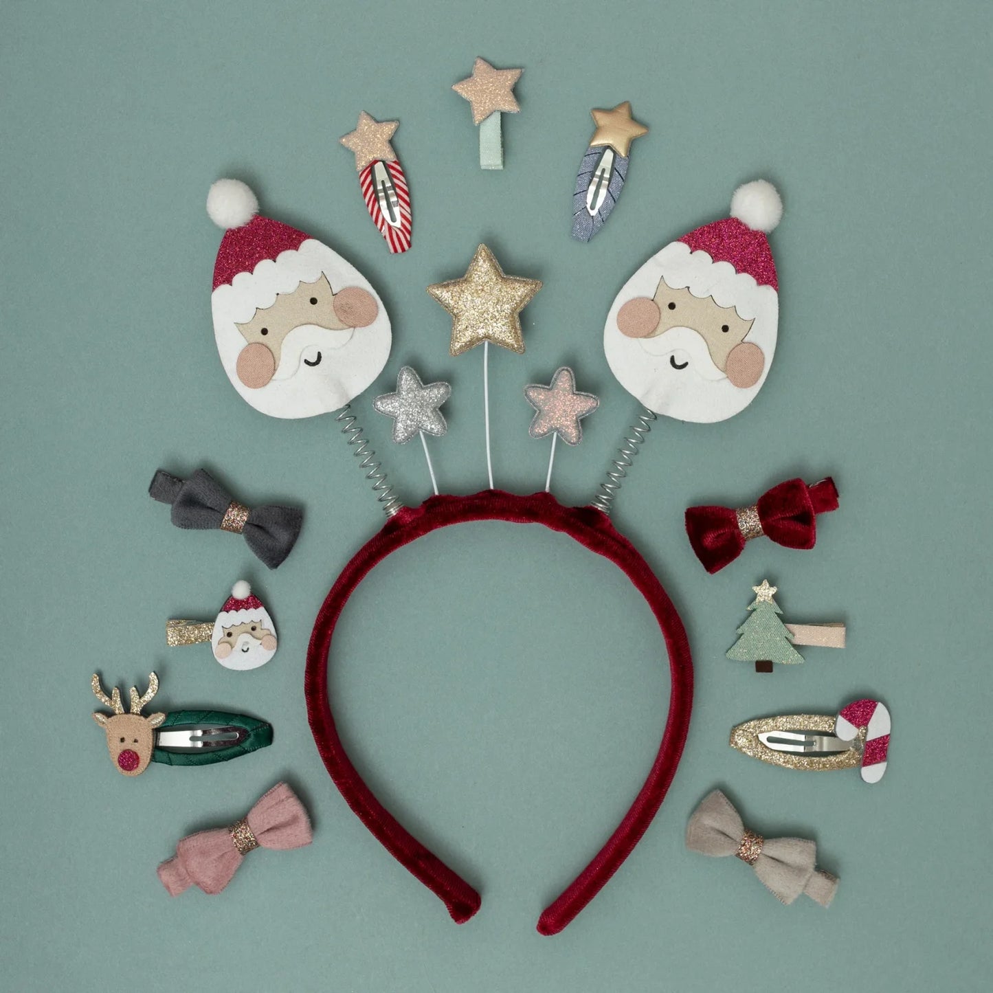 Santa & Rudolph Mini Hair Clips
