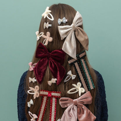 Tinkerbell Velvet Bow Clips