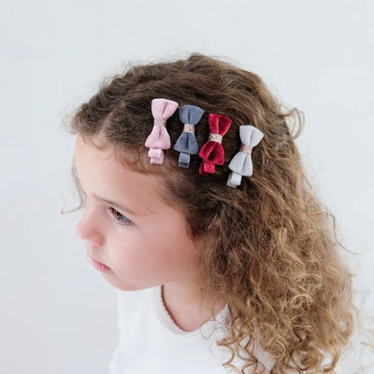 Velvet Bow Hair Clips